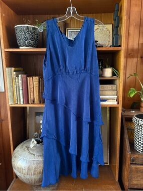 Lagenlook Click by Color Me Cotton Waterfall Tiered Curpo Dress XXL